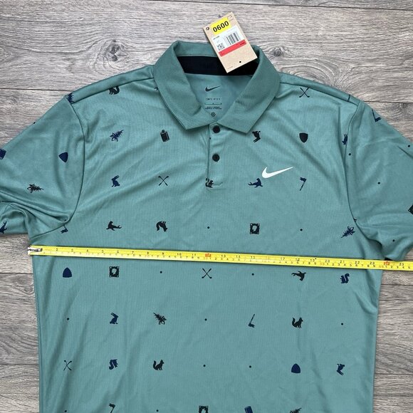 Nike Golf Polo Shirt Sz Large Mens Dri Fit Tour Novelty Icon Print Short Sleeve - Picture 4 of 11